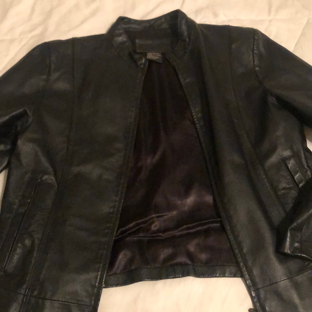100% Genuine Austin black leather Jacket